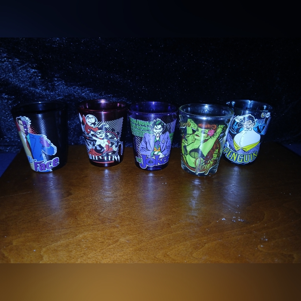 Set of 5 DC Villains Shot Glasses
